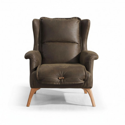 Gemittlechen Fauteuil Canapé Aarmsëtz Einsëtzer Miwwel Sofa Wildleder Look Schwaarz
