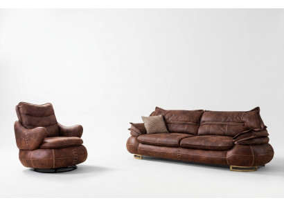Luxus US Western Sofagarnitur Couch Loft Miwwelen 3+1 Sëtzer Sofa Fotell 2-Deeler Nei
