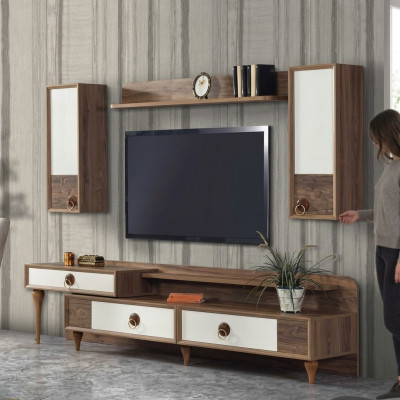 RTV Lowboard Wunnzëmmer Miwwelen Sideboard Wandregal Regal TV Schaf