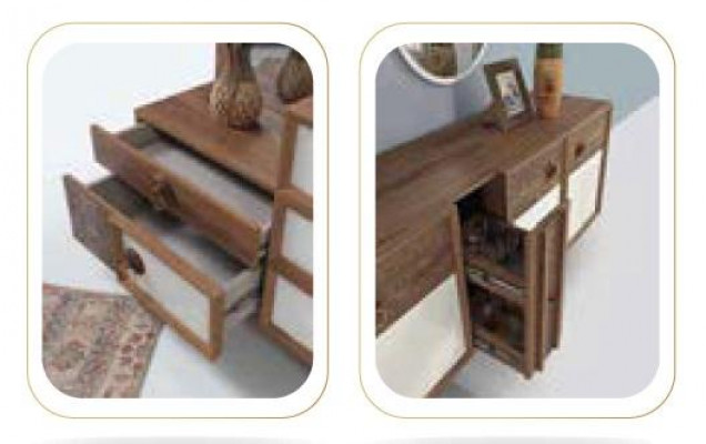Kommodsschëffer Holz Sideboard Spigel Massiv Wunnzëmmer Kommoden
