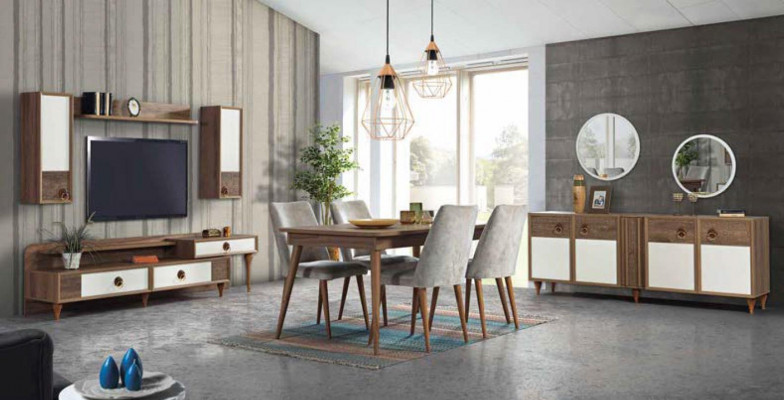 Kommodsschëffer Holz Sideboard Spigel Massiv Wunnzëmmer Kommoden
