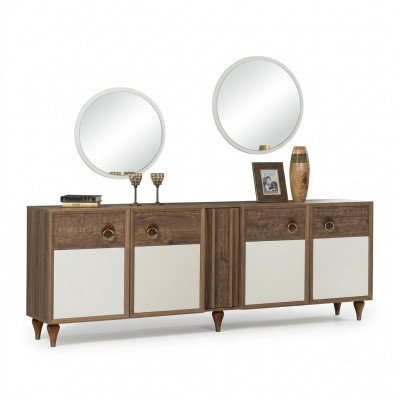 Kommodsschëffer Holz Sideboard Spigel Massiv Wunnzëmmer Kommoden
