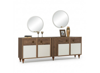 Kommodsschëffer Holz Sideboard Spigel Massiv Wunnzëmmer Kommoden
