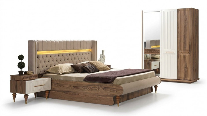 Nuetsdëscher Schlofzëmmer Säitentafel Massivholz Dëscher Italienesch