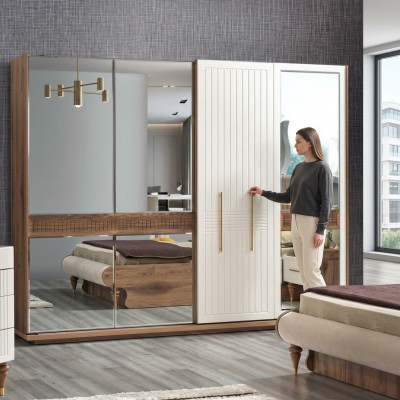 Kleederschaaf Schaf Luxus Holz Schief Mobilier Design Schlofzëmmer