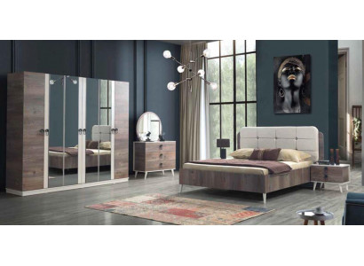 Komplett Schlofzëmmer Bett Bank Schminktisch Kleederschaf Nuechtstësch 5d.