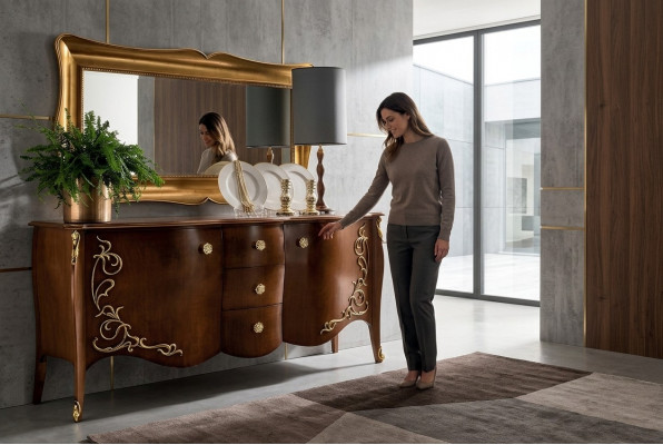 Miwwelen Kommod Sideboard Schaf Klassesch nei Kommoden Holz Schief Anrichte