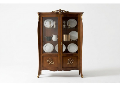 Vitrin Glas Schaf Kommod Schief Italien Miwwelen Holz Stil Barock Vitrine