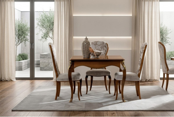 Komplett Set Iessdësch 4x Still Iesszëmmer Set Iess Grupp Holz Dësch Dëscher 5stéck