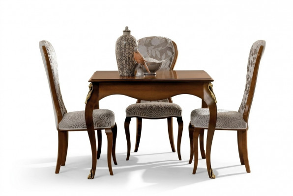 Komplett Set Iessdësch 4x Still Iesszëmmer Set Iess Grupp Holz Dësch Dëscher 5stéck