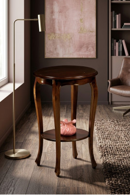 Konsoleteecheldëscht Couchtisch Beistelltisch Kaffisdësch Couch Holz Dësch Antik Stil