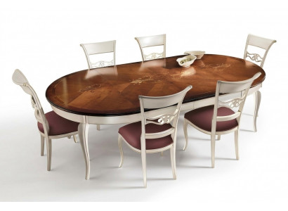 Komplett Set Iessdësch 6x Still Iesszëmmer Set Iess Grupp Holz Dësch Dëscher 7tlg