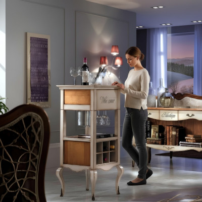 Hausbar Barschaf Bar Dësch Regal Wäiregal Wäischaf Luxus Schaf Vitrin