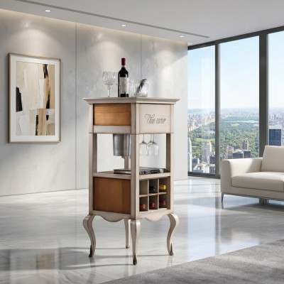 Hausbar Barschaf Bar Dësch Regal Wäiregal Wäischaf Luxus Schaf Vitrin