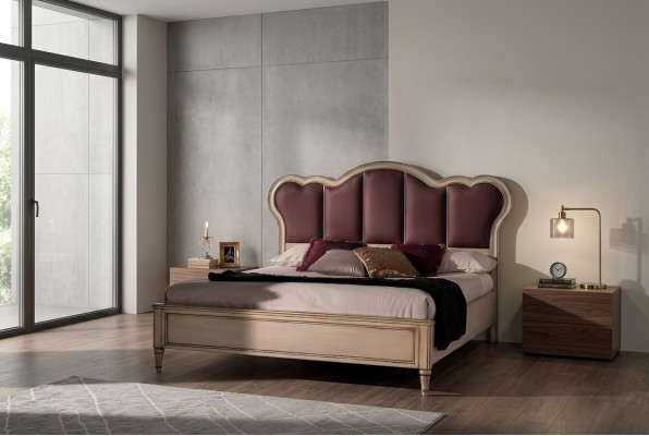 Duebelbett Schlofzëmmer Hotel Bestietnes Luxus Bett 2x Nuettdësch 3-Stéck Set Better Nei
