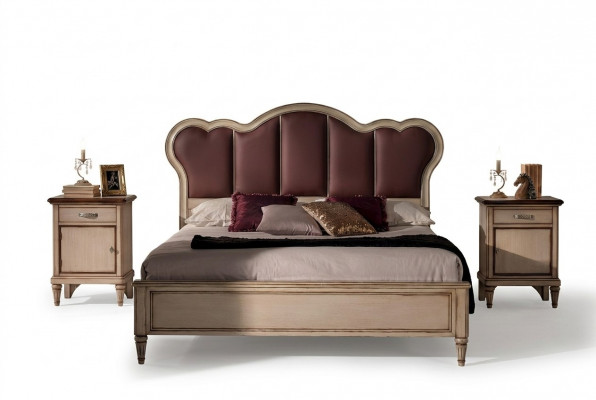 Duebelbett Schlofzëmmer Hotel Bestietnes Luxus Bett 2x Nuettdësch 3-Stéck Set Better Nei