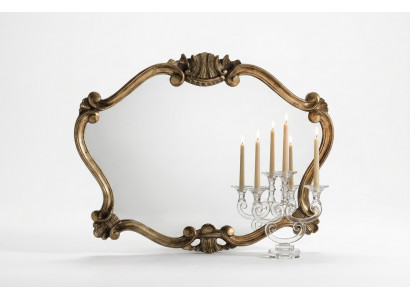 Italienesch klassesche Designer-Spigel Wandspigel mat Bronze-Blieder Barock.