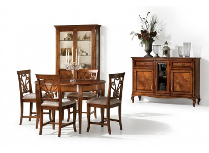 Iesszëmmer Set Garnitur Still 4x Vitrine Grupp Iessgrupp Vitrinen 7tlg. Kommode