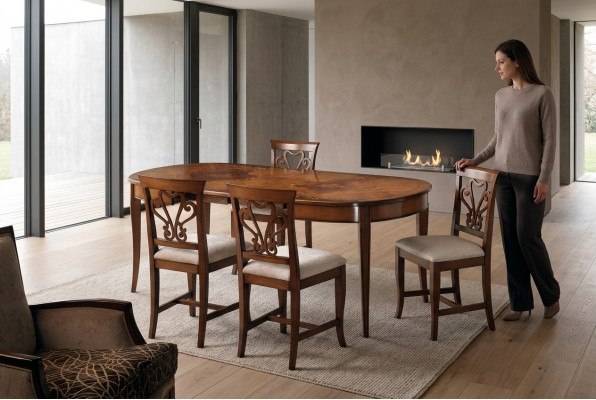 Iesszëmmer Still Holz Luxus Fauteuil Still Braun Lehnstull Wunnzëmmer Miwwelen nei