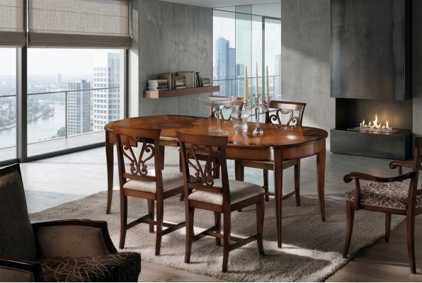 Iesszëmmer Still Holz Luxus Fauteuil Still Braun Lehnstull Wunnzëmmer Miwwelen nei
