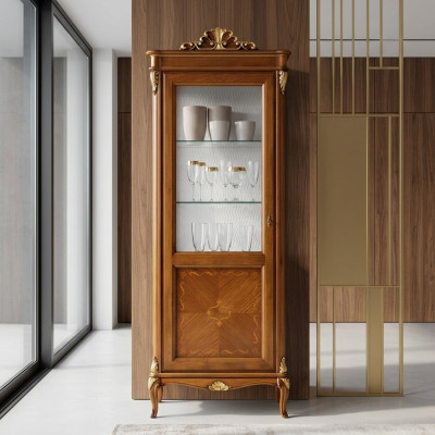 Wunnzëmmer Kommode Glas Schaf Vitrin Iesszëmmer Kommode Holz Schief Miwwelen