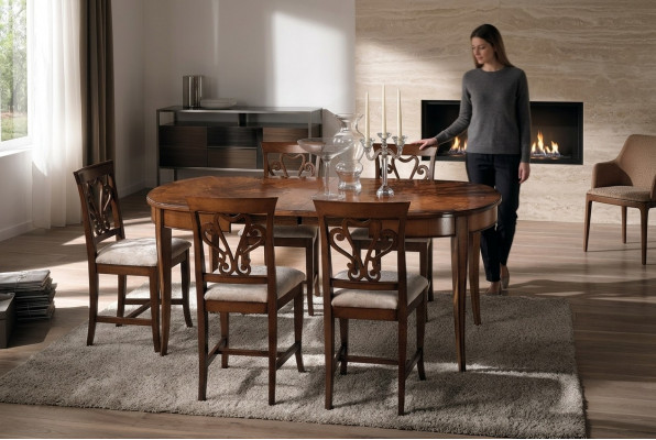 Miwwelen Ariichtung Grupp Dësch + 4 Stull Set 5tlg. Iessdësch Set Iesszëmmer