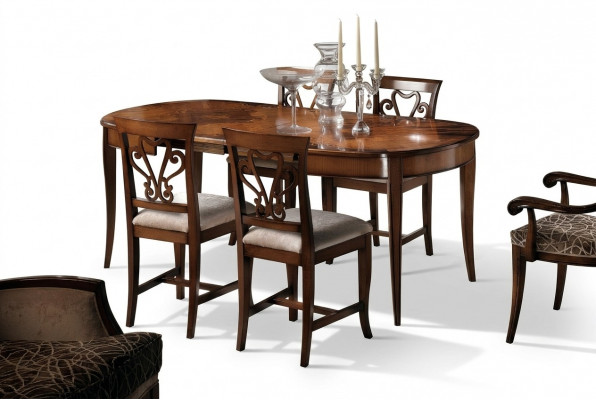 Miwwelen Ariichtung Grupp Dësch + 4 Stull Set 5tlg. Iessdësch Set Iesszëmmer