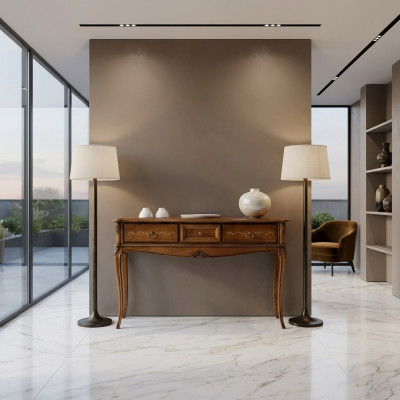 Konsolennuechtstësch Schlofzëmmer Bäistelltësch Modernen Design Miwwelen Holz brong