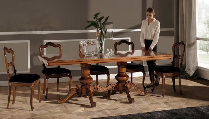 Iessdësch Luxus Dësch Massiv Holz Miwwel Italien Iesszëmmer Dëscher