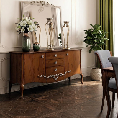 Kommode Tiräng Holz Kommoden Wunnzëmmer Sideboard Schaf Schief Massiv