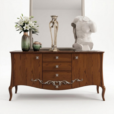 Kommode Tiräng Holz Kommoden Wunnzëmmer Sideboard Schaf Schief Massiv