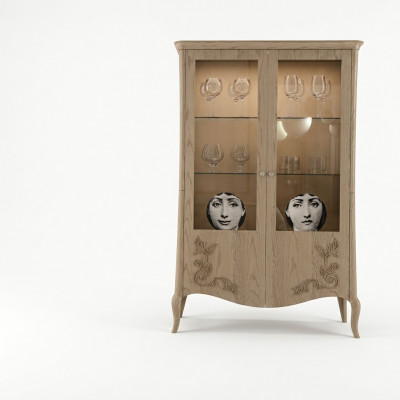 Wunnzëmmer Kommode Glas Schaf Vitrin Iesszëmmer Kommode Holz Schief Miwwelen