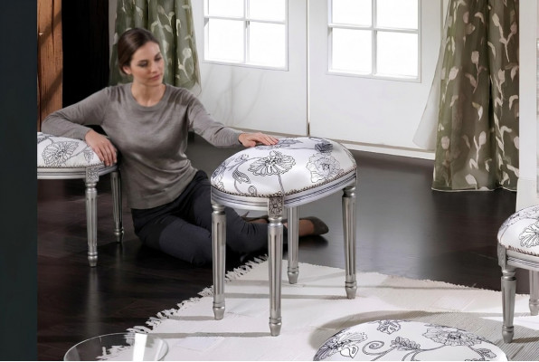Këssen Bank Foussocker Ottomane Sëtzocker Sëtzpouf Wunnzëmmer Designer Ocker