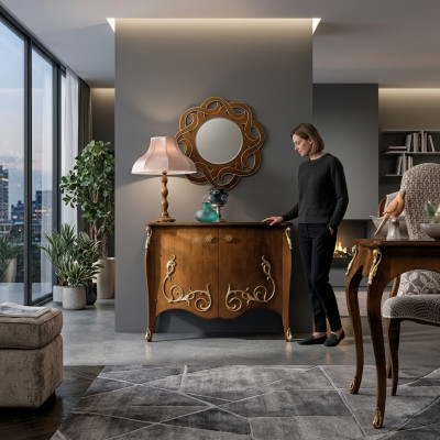 Konsole Dësch Konsolendëscher Miwwelen Holzkonsol Telefontafel Italiensch