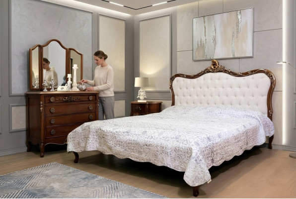Duebelbett Betten Schlofzëmmer Designbetter Vaccari Miwwelen Massiv Holz Bett Nei