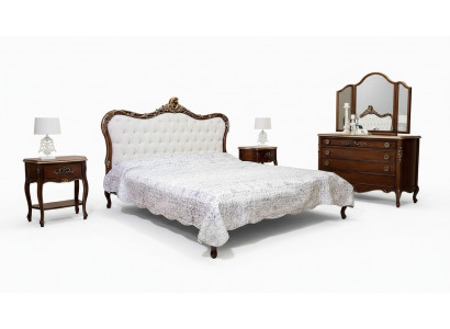 Bett 2x Nuetsdësch 3 tlg. Schlofzëmmer Set Design Miwwelen Modern Luxus Better Nei
