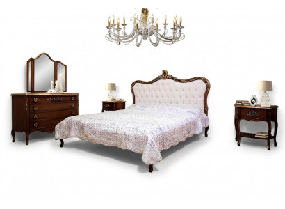 Schlofkummer Design Klassesch Luxus Miwwelen Modern Bett 2x Nuetsdësch 4-Deeler Set