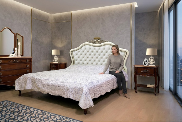 Klassesch Bett Luxus Miwwelen Better Schlofzëmmer Ariichtung Nuetsdësch 2x 3 Stéck.