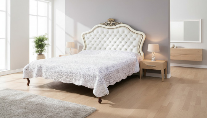 Klassesch Bett Luxus Miwwelen Better Schlofzëmmer Ariichtung Nuetsdësch 2x 3 Stéck.