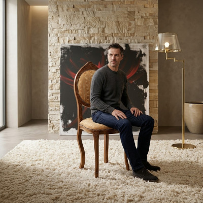 Iesszëmmer Holz Miwwelen Still Luxus Design Plooschter Stull Lehn Sëtz Büro Miwwelen Nei