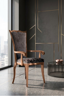 Iesszëmmerstull Art déco Aarmlehn Iesszëmmer Still Design Textil Luxus Lehnstull