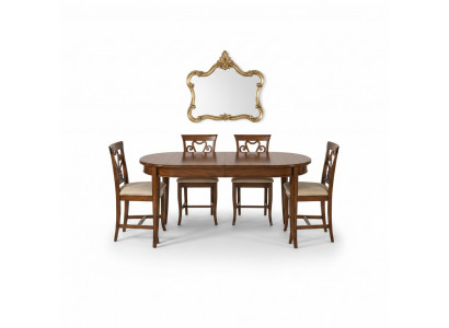 Iessdësch + 4x Still Stull Iesszëmmer Set Iess Grupp Modern Dësch Dëscher Garnitur