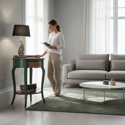 Barockmiwwelen Vitrin Konsole Set Holzkonsoolschaf Vitrine Miwwelen Set 3stéck. Nei