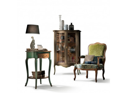 Barockmiwwelen Vitrin Konsole Set Holzkonsoolschaf Vitrine Miwwelen Set 3stéck. Nei