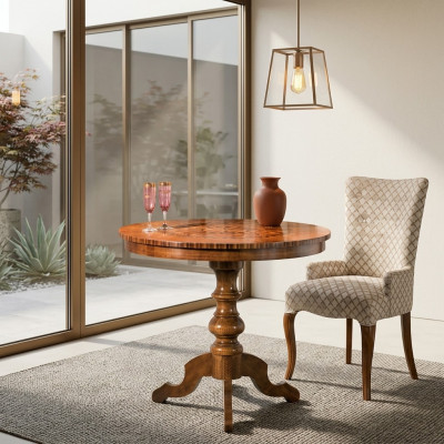 Iessdësch Luxus Ronnd Tisch Massiv Holz Italien Nei Iesszëmmer Dëscher Ronnd Miwwelen