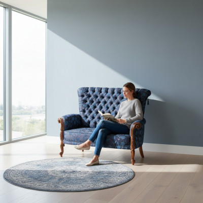 Italien Fautel Sofa Polsterung Design Textil Eenzelstull Polsterung Sëtz Sofas 1er