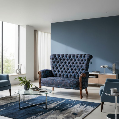 Italien Fautel Sofa Polsterung Design Textil Eenzelstull Polsterung Sëtz Sofas 1er