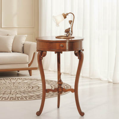Kaffi Bäistelltëscher Wunnzëmmer Ronn Couchtisch Luxus Design Couch Dësch Neit