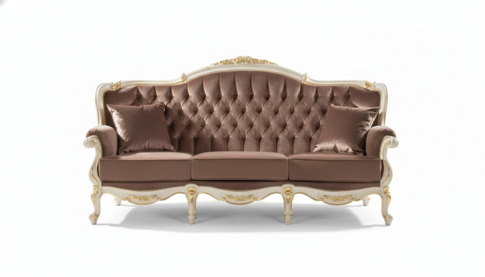 Italienesch Stil Dräisëtzer Canapé Wunnlandschaft Textilcanapé 3 Sëtz Sofa Canapéen