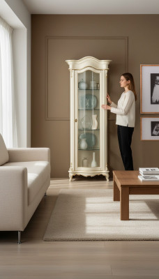 Schief Schaf Akteschaf Glasschaf Modern Schaf Luxus Vitrine Holz Miwwelen